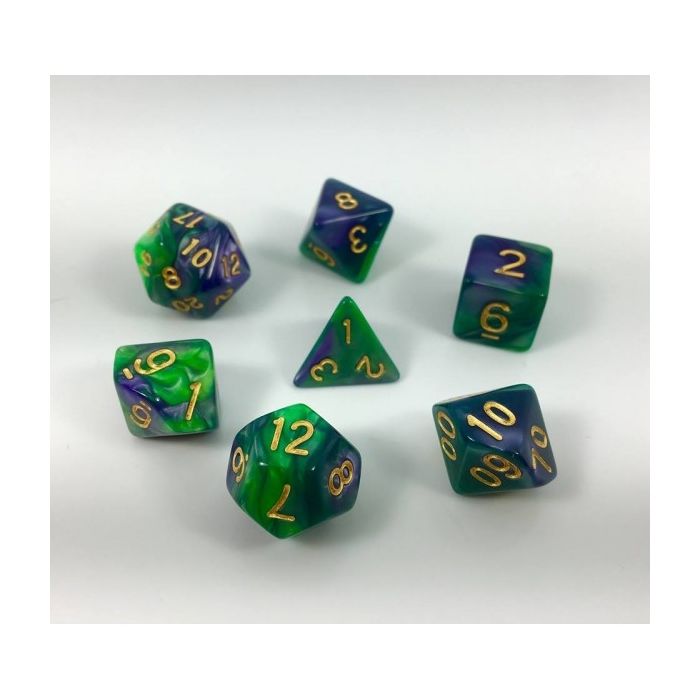 (Green+purple) Blend color dice set