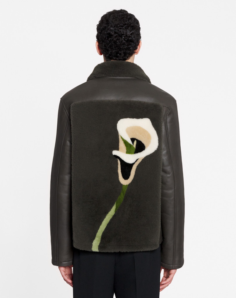 VESTE SHEARLING À IMPRIMÉ INTARSIA