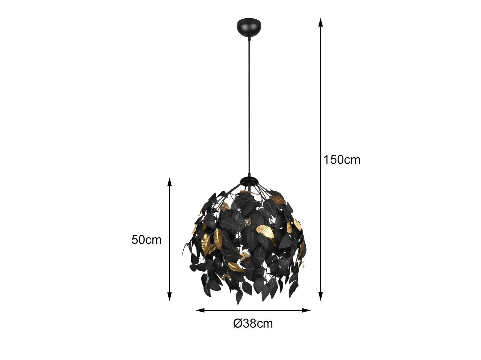meineWunschleuchte LED Pendelleuchte, Dimmfunktion, LED wechselbar, Warmweiß, Ausgefallene Designer-lampen hängend für über-n Esstisch Schwarz Ø38cm