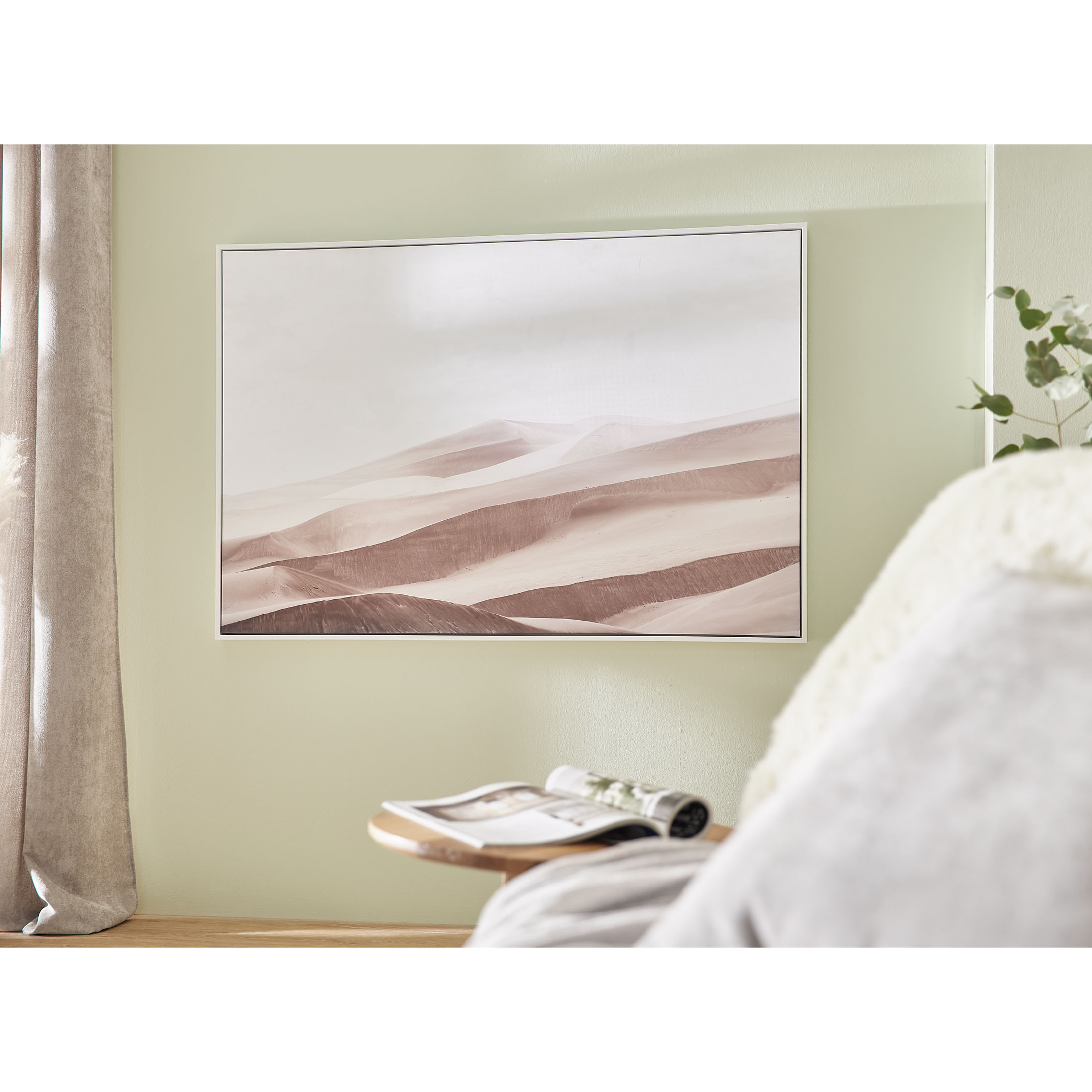 Wüste Leinwand-Druck-gerahmt, Hellbeige