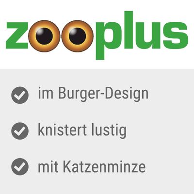 Katzenspielzeug Crinkle Burger mit Federn