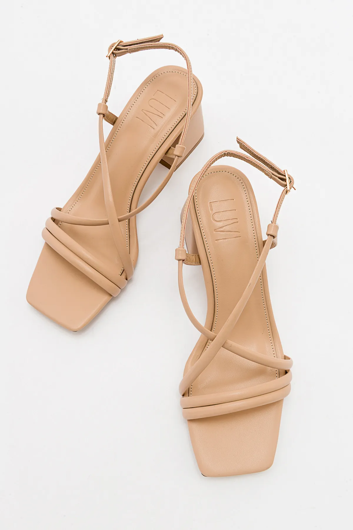 LuviShoes  Daisy Dark Beige Skin Damen-High-Heels-Schuhe