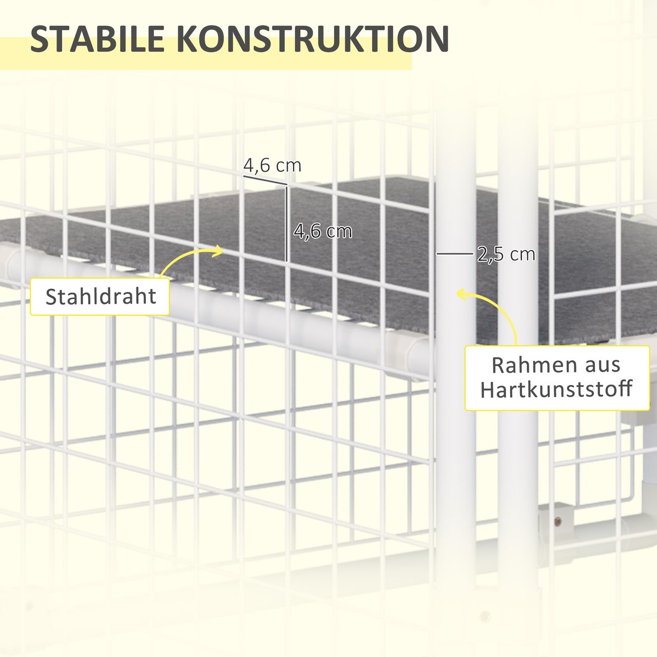 PawHut Kaninchenstall Freilaufgehege 9 Stücke DIY Kleintierkäfig mit Tür Freigehege Kleintierstall Kleintiergehege draußen Stahl Weiß 68 x 68 x 2,5 cm(pro)