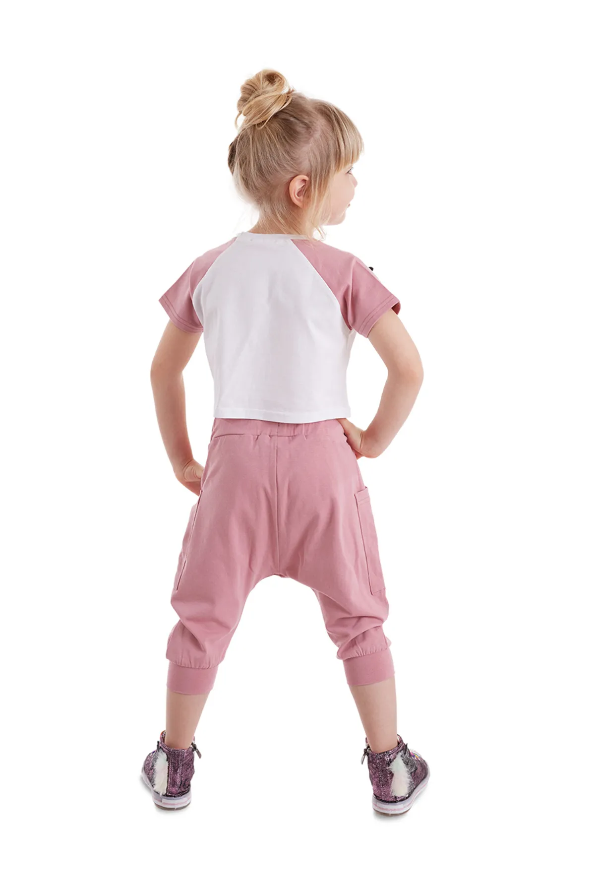 Denokids  Cat Maviş T-Shirt-Capri-Shorts-Set für Mädchen