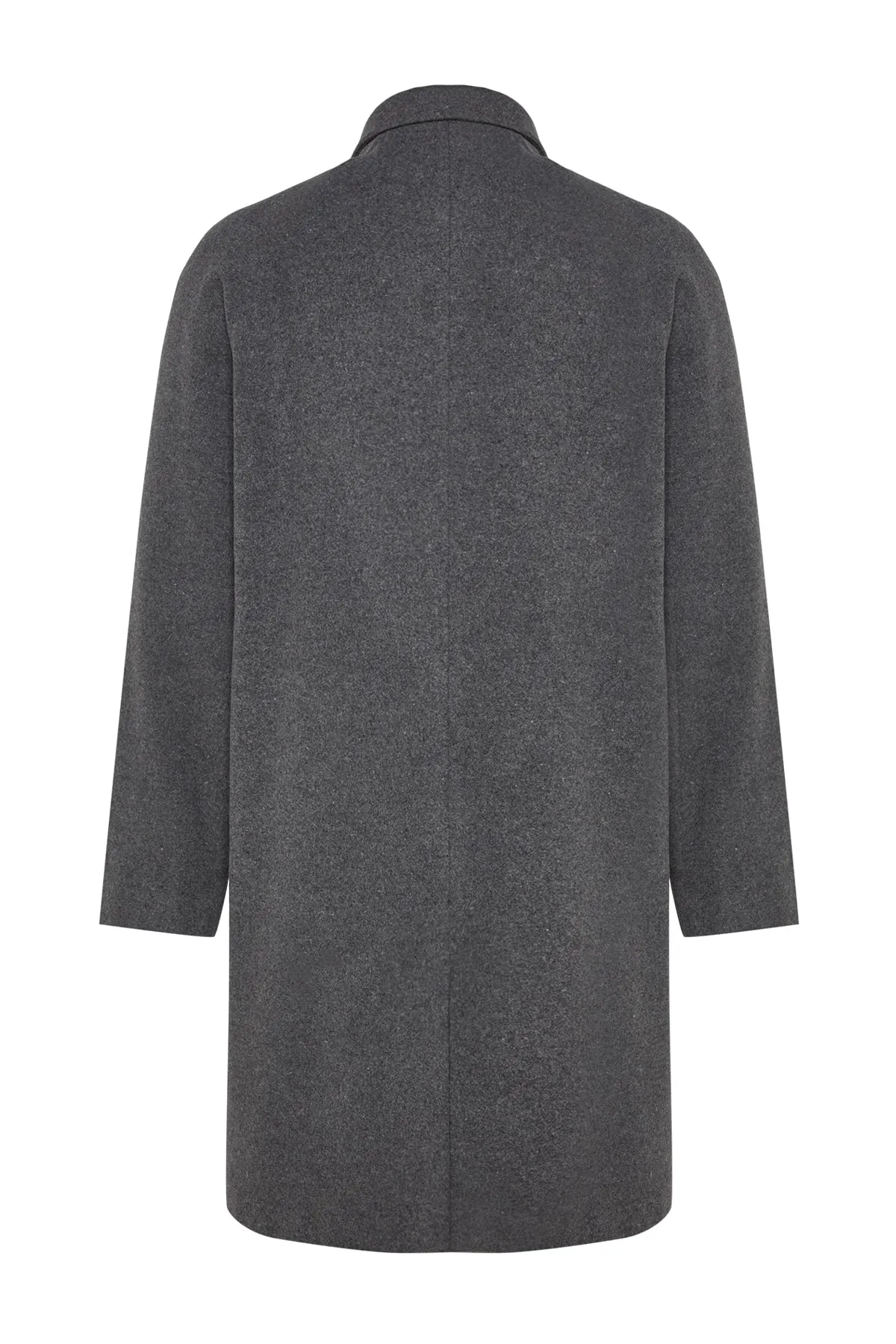 Trendyol Collection  Anthrazitfarbener Unisex-Stempelmantel mit regulärer Passform TMNAW24KB00004