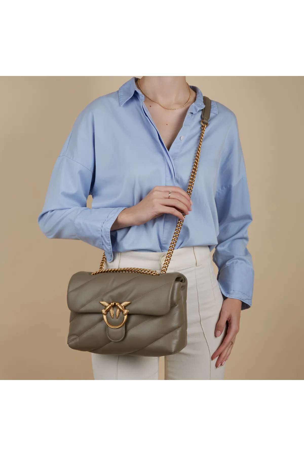 1'ASLAN  Pinko Love Puff Damen Umhängetasche Beige 100038-a0f2-i68q