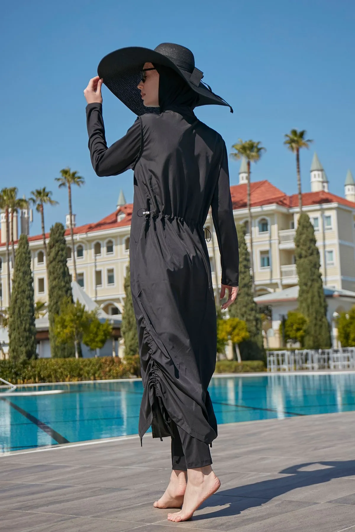 Remsa Mayo  Remsa Design Vollständig bedeckter Hijab-Badeanzug in voller Länge lang R027 Fatma Schwarz