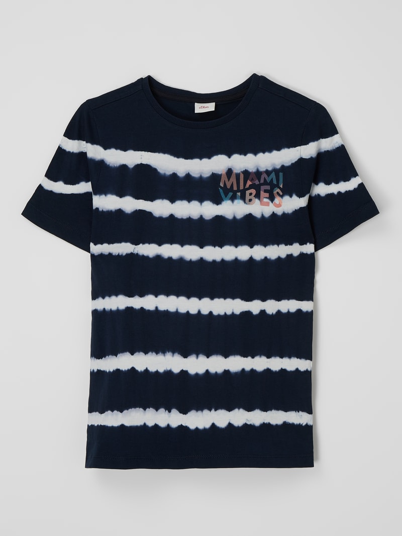 T-Shirt im Batik-Look in marineblau