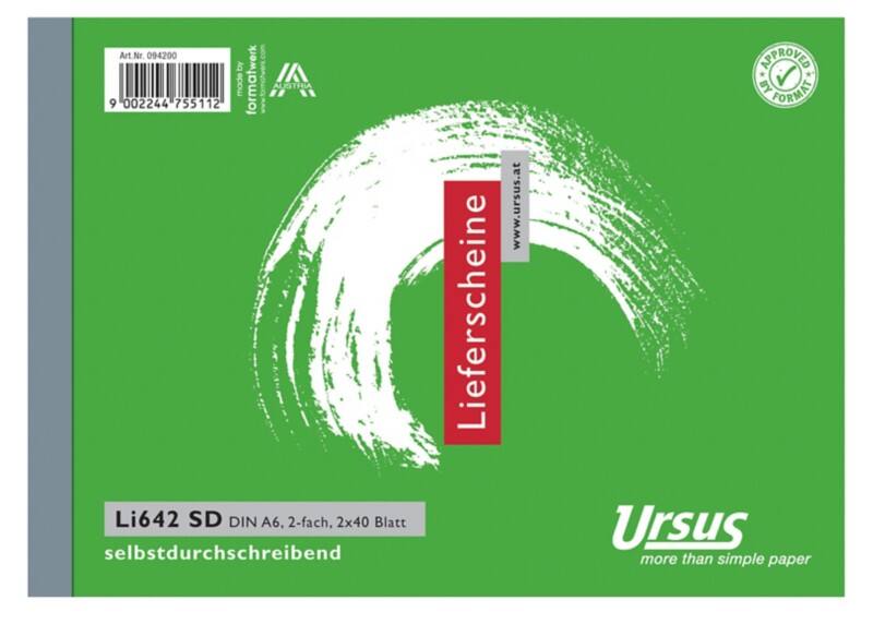 Ursus Style  Lieferscheinbuch LI642SD A6 quer 2x40 Blatt selbstdurchschreibend