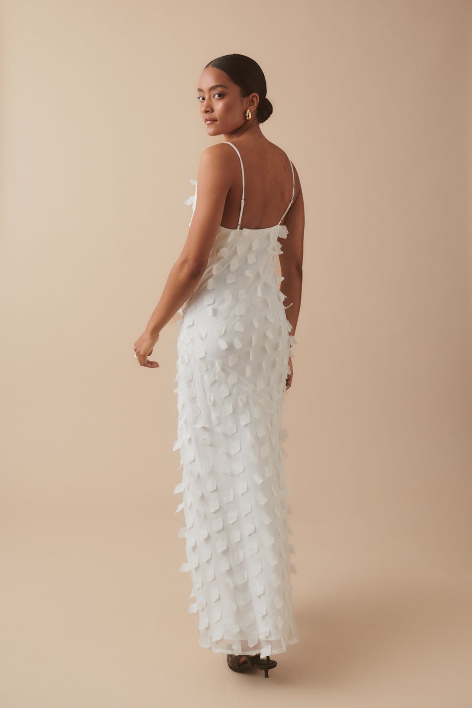 3d cowl neck dress