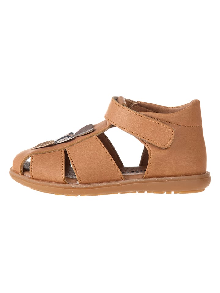 kmins Leder-Halbsandalen in Hellbraun günstig kaufen