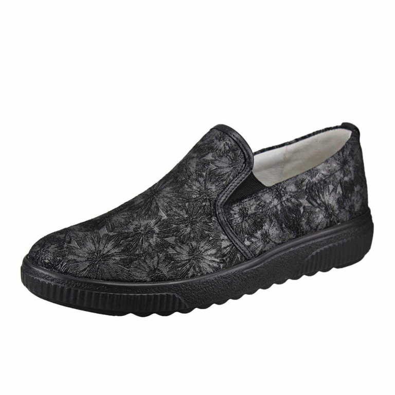 WALDLÄUFER Komfort Slipper schwarz Daisy Bronx