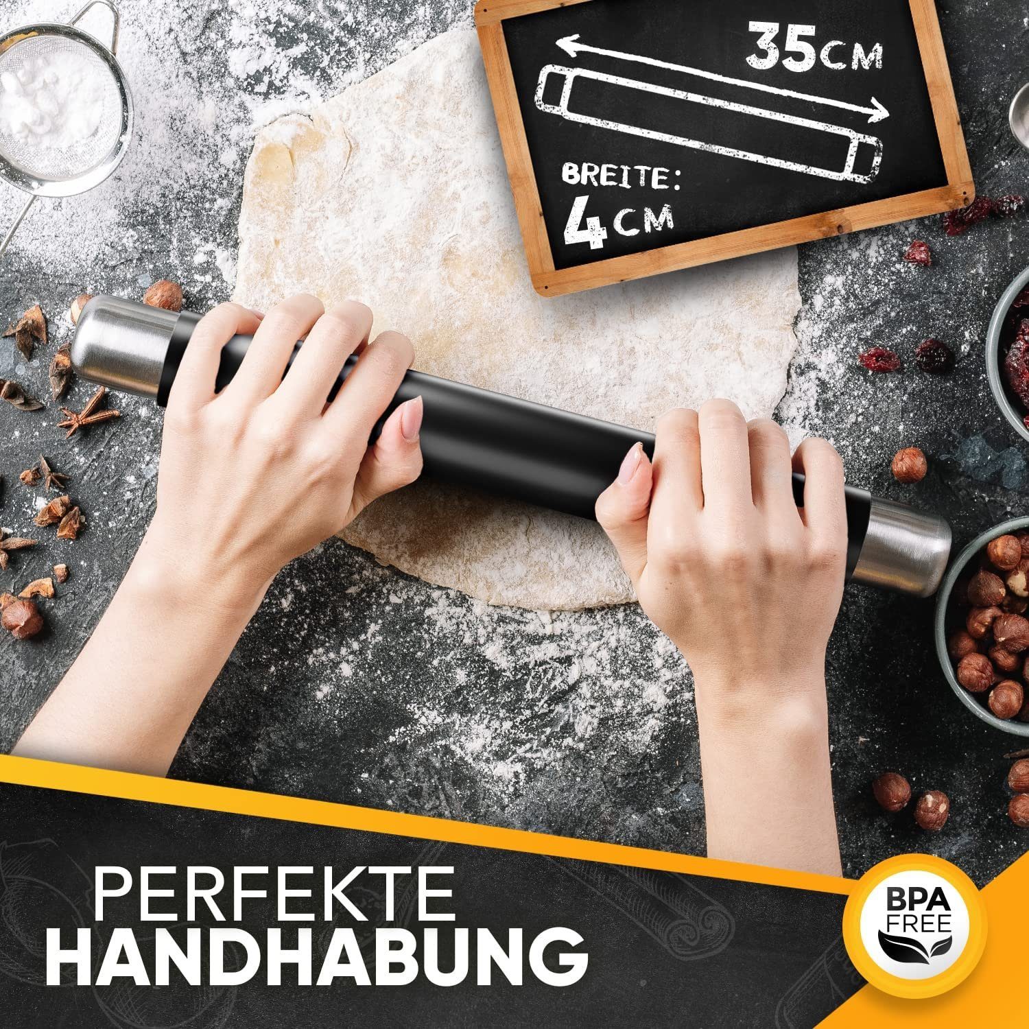 Loco Bird Teigroller aus BPA freiem Silikon Silikon, (Teigrolle mit Antihaftbeschichtung, Nudelholz Silikon ohne Griffe), Backzubehör für Fondant Roller, Pizza, Kuchen, Nudelteig und Mürbeteig