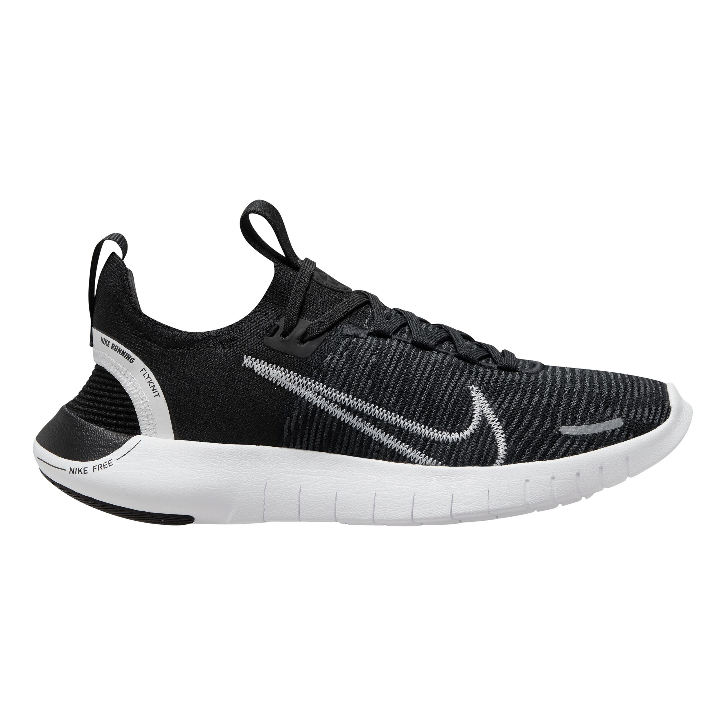 Free Run Flyknit Next Nature Neutralschuh Damen - Schwarz, Weiß