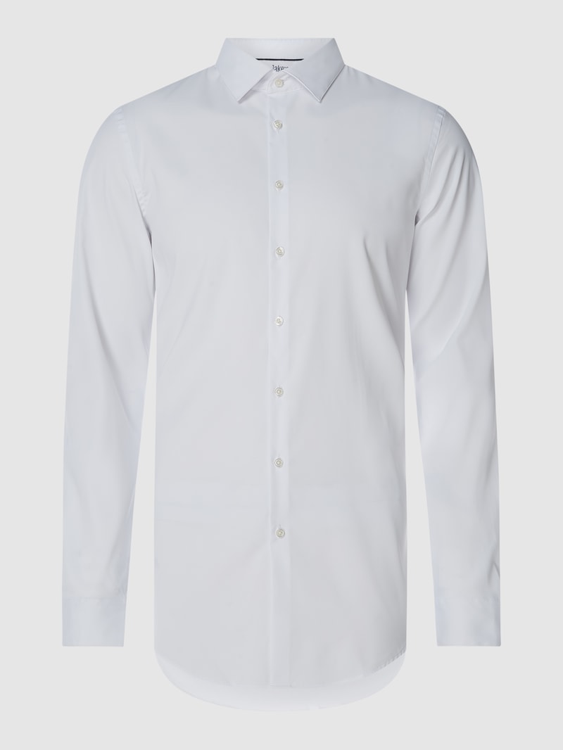 Slim Fit Business-Hemd mit Stretch-Anteil in weiß