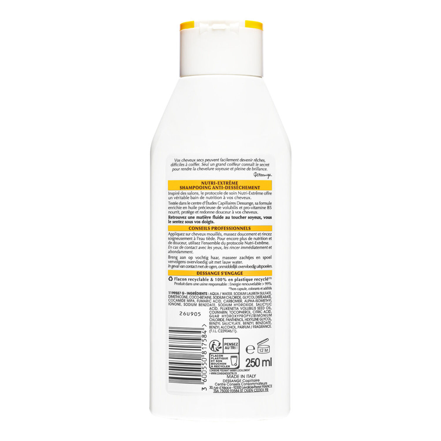 Dessange Nutri-Extrême Shampooing Anti-déssèchement Huile de Volubilis