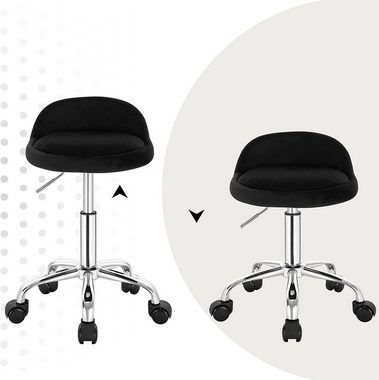 Woltu Bürostuhl, mit Rollen Drehhocker höhenverstellbar Sitzhöhe 43-54,5 cm