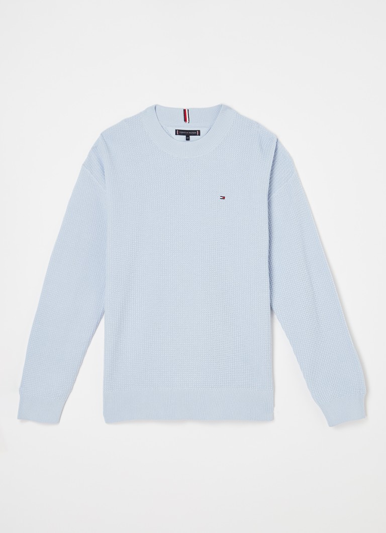 Pulover Tommy Hilfiger texturat tricotat fin