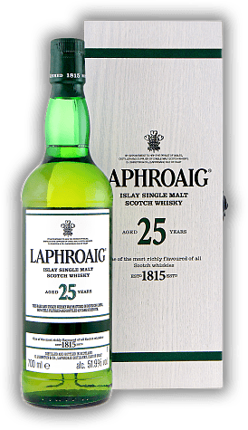 Laphroaig 25 Years Cask Strength 51,9% Laphroaig 25 Years Cask Strength 51,9% Ein subtiler und eleganter Single Malt. Alter 25 J. - 0,7	 Liter - Vol 51,9%
