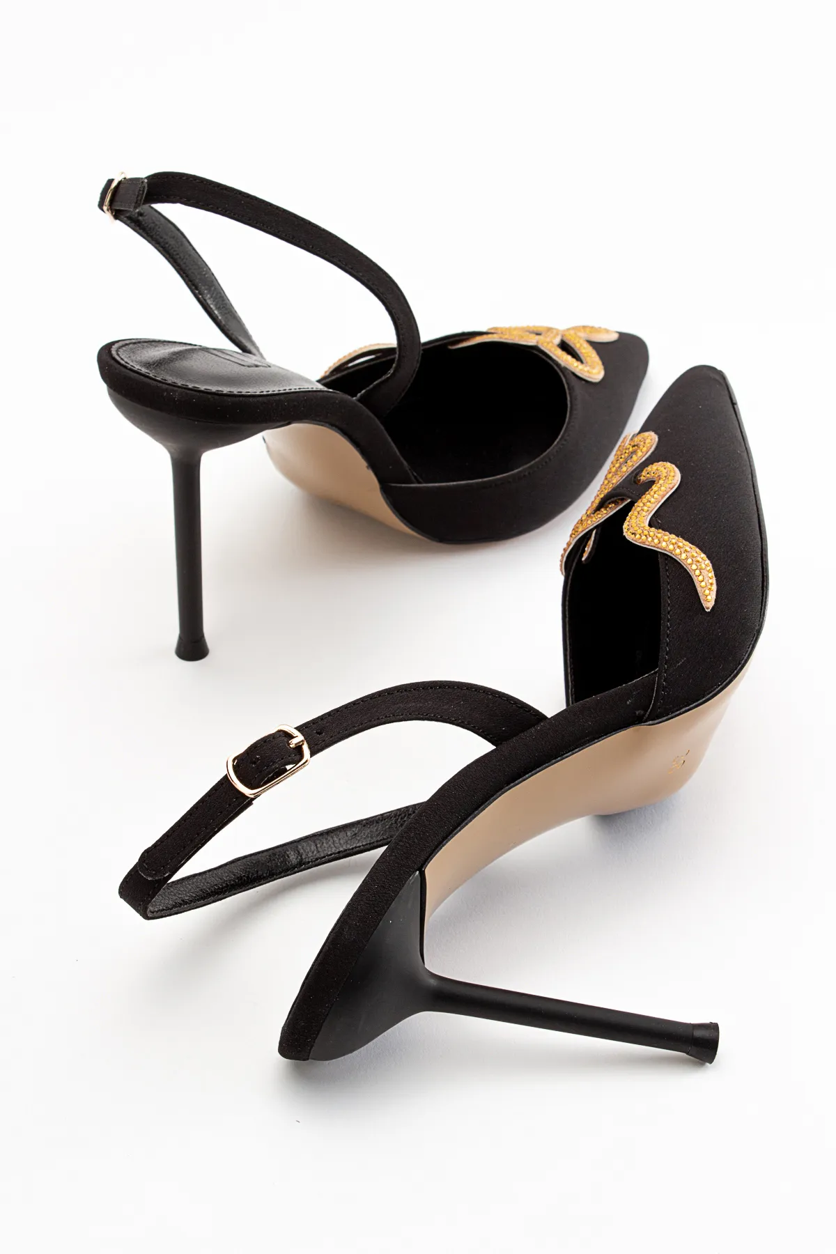 LuviShoes  Molpo Schwarze Damenschuhe mit Absatz