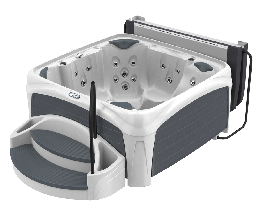 Interhiva Dream Outdoor Whirlpool inkl. Abdeckung & Treppe mit Wärmeisolierung 730L für bis zu 5 Personen