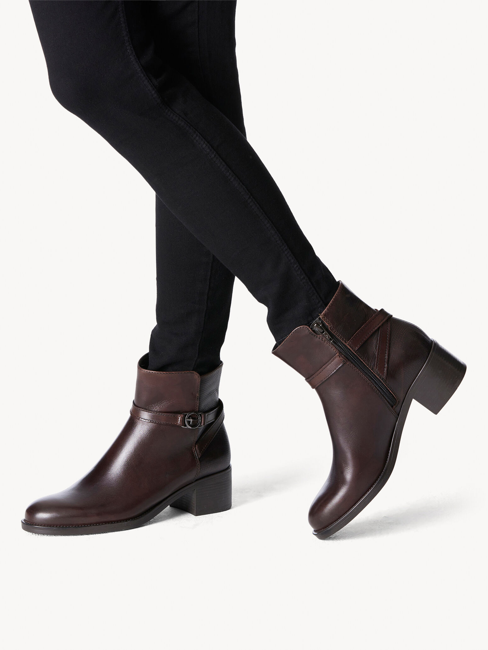 Bottine en cuir - marron