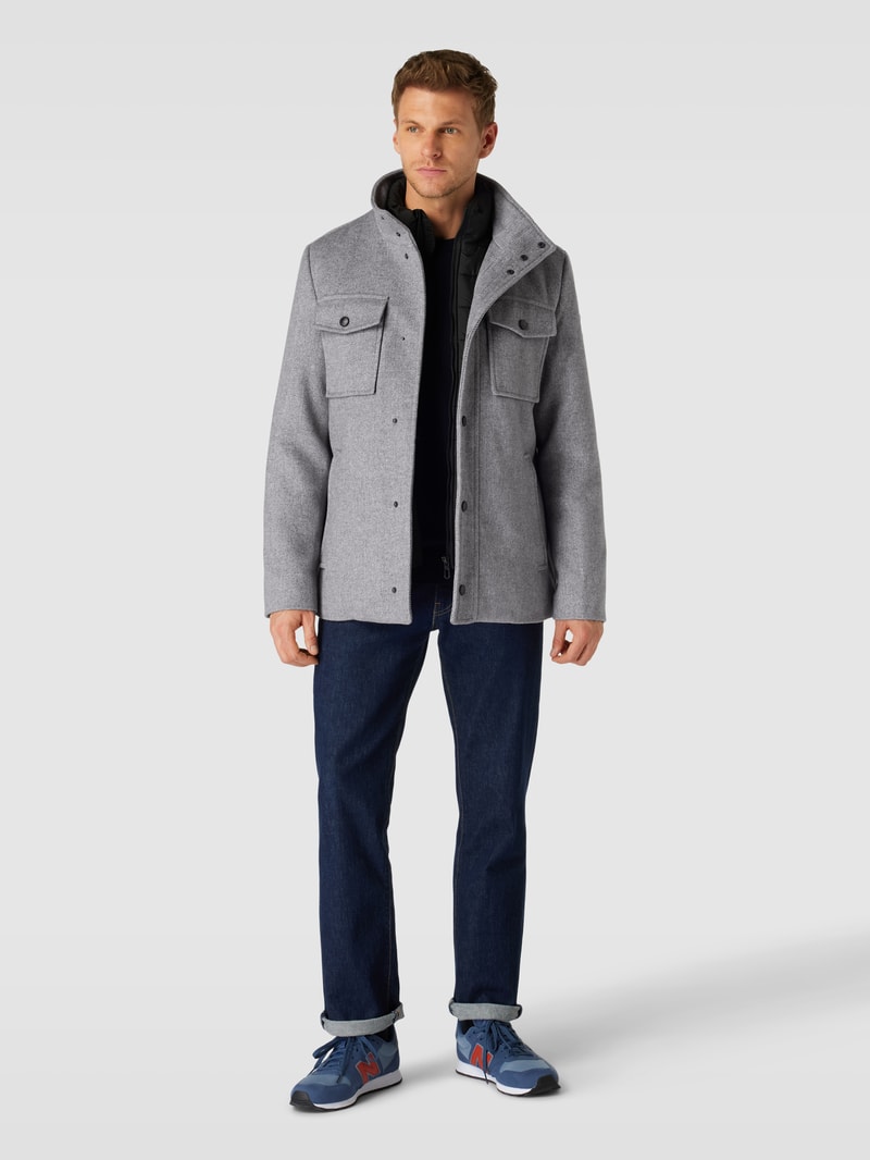 Jacke mit Stehkragen in hellgrau