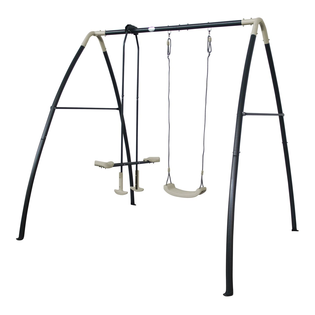 AXI Metall-Schaukel-Set mit Ein- und Zweipersonenschaukel Anthrazit/Creme