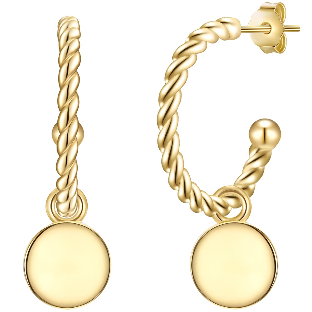 Glanzstücke München Créoles en argent Argent sterling en Or jaune Boucles d'oreilles