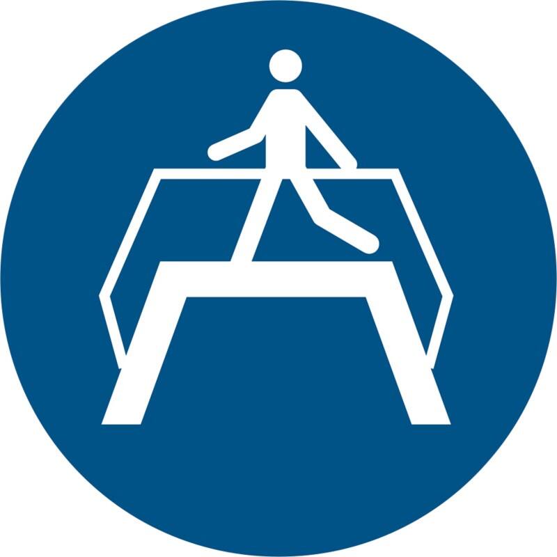 Djois Warnschild Übergang benutzen Klebstoff, einschraubbar PP (Polypropylen) 30 (B) x 0,14 (H) cm 3 Stück
