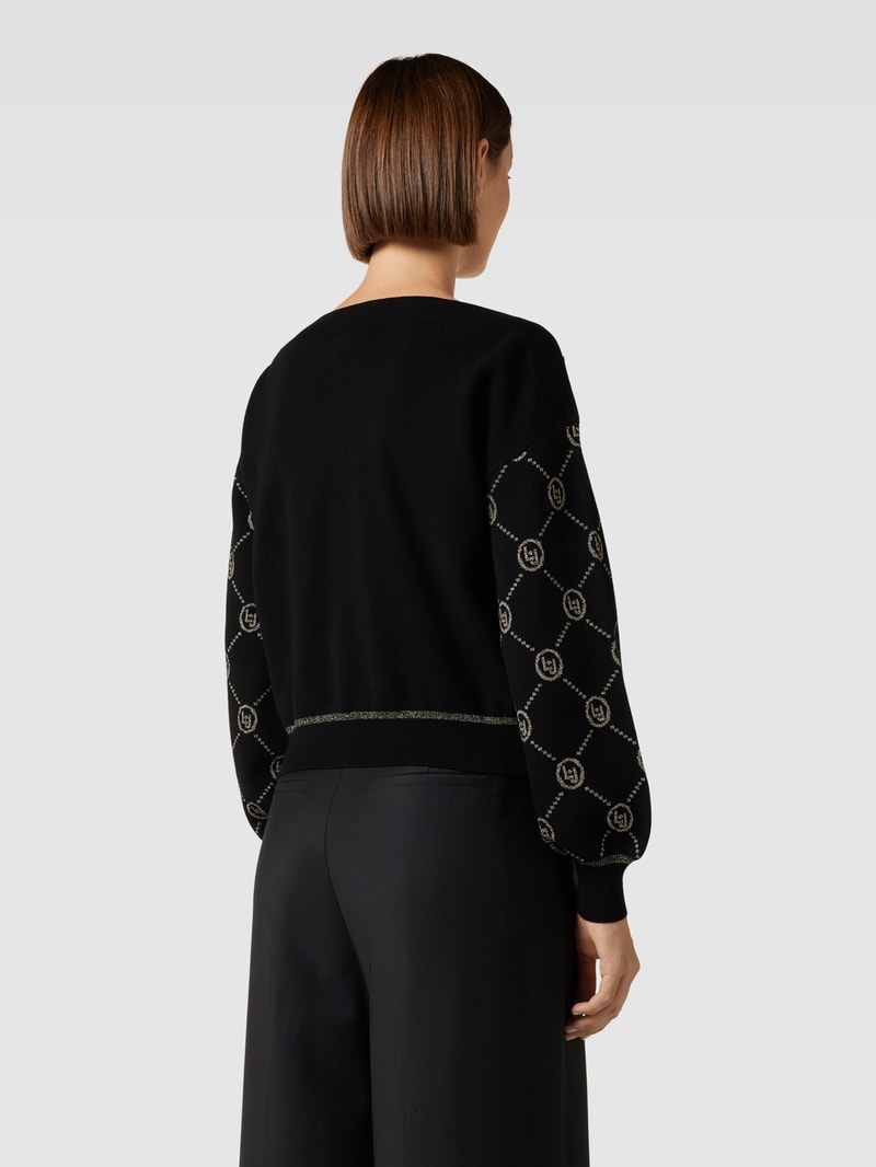 Strickpullover mit Effektgarn in schwarz