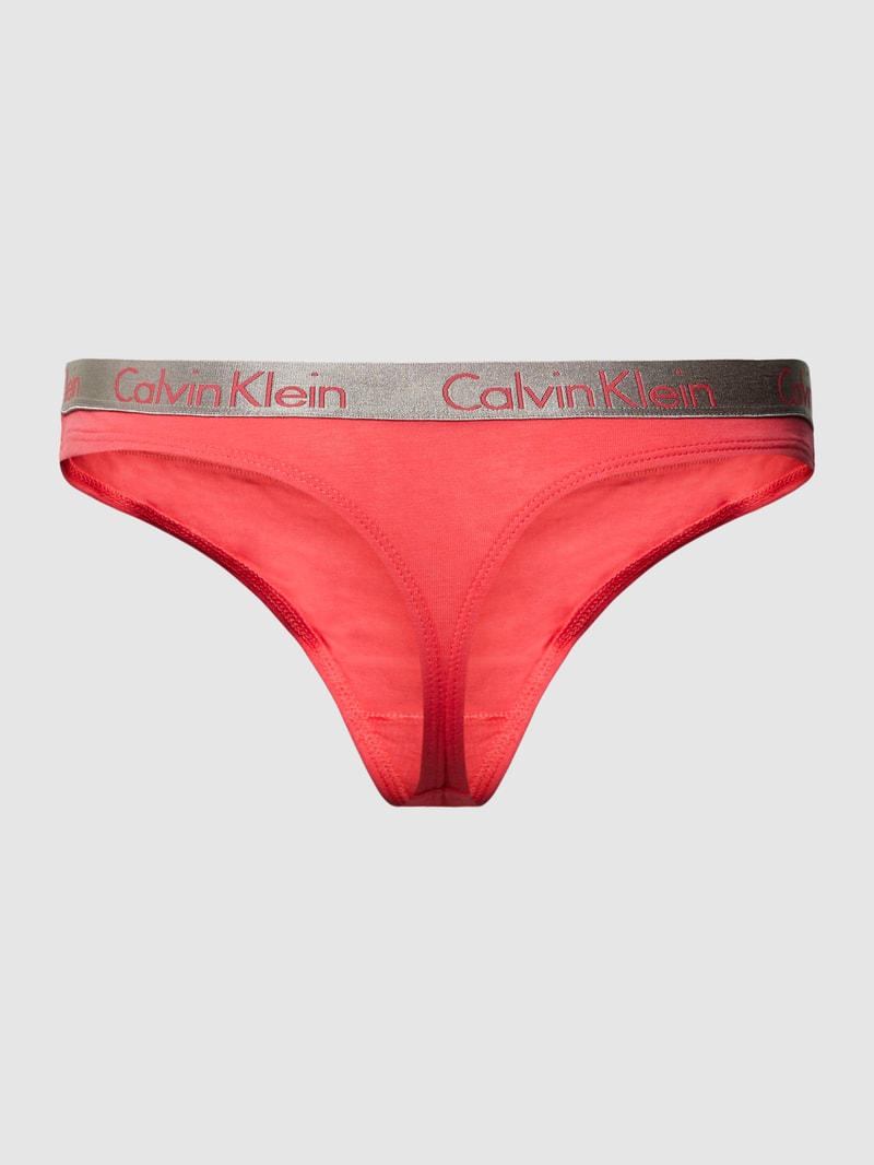 String mit elastischem Logo-Bund in pink