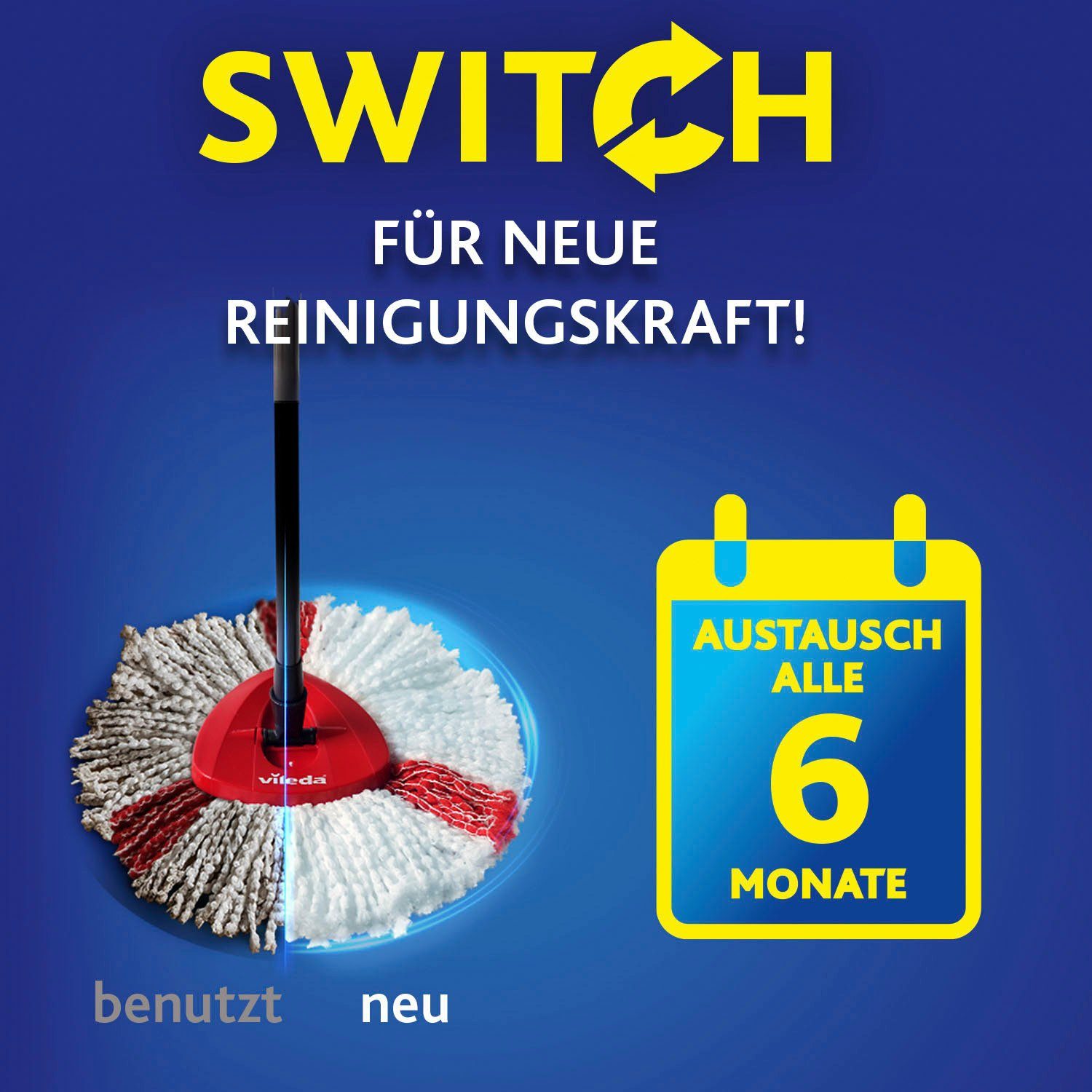Vileda Bodenwischer-Set TURBO BOX (Set, 3-St., Wischmop-Set mit 3-tlg. Teleskopstiel, bis zu 130 cm ausziehbar), inkl. TURBO REFILL MICROFIBRE 2in1 Ersatzkopf