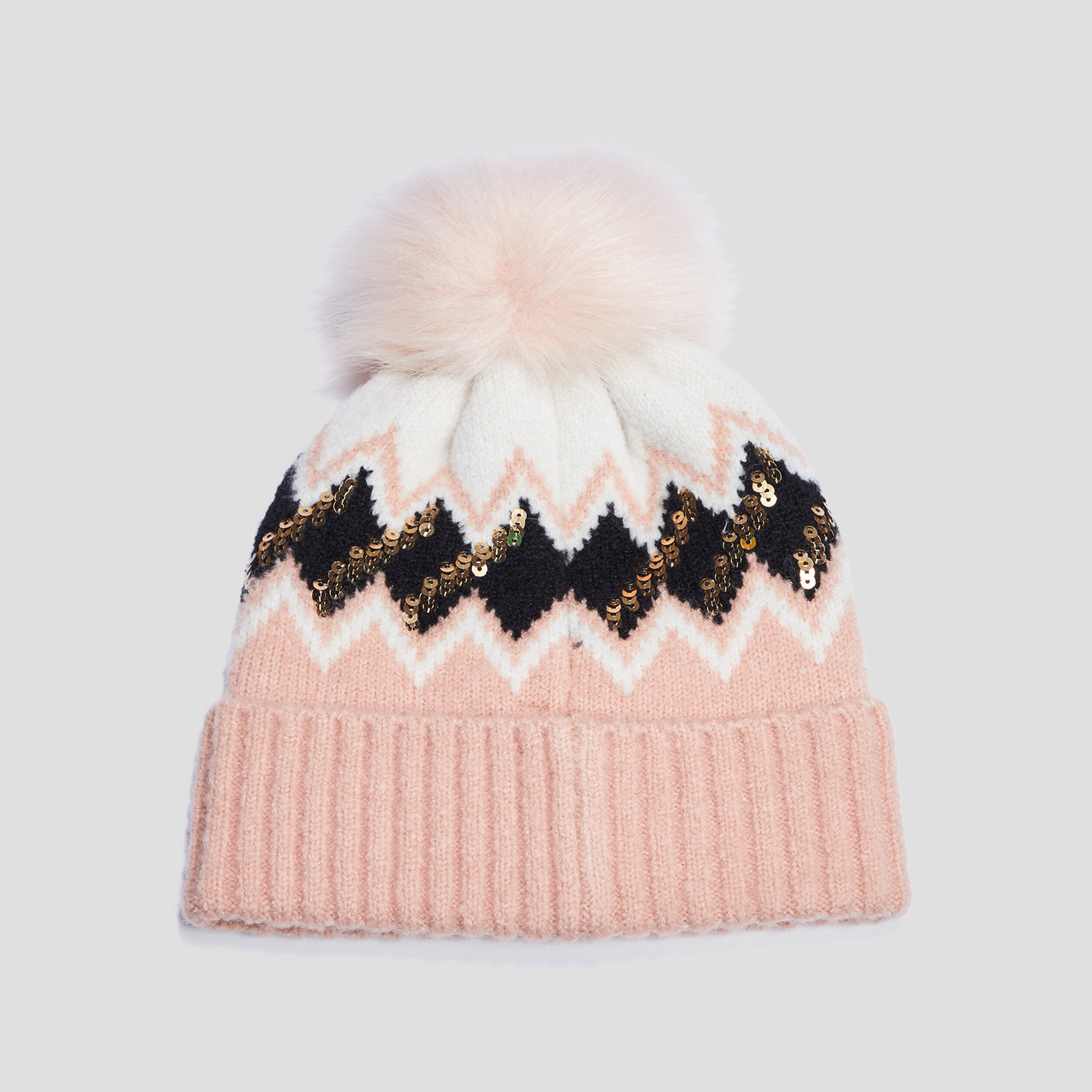 Bonnet à pompon rose fille | La Halle
