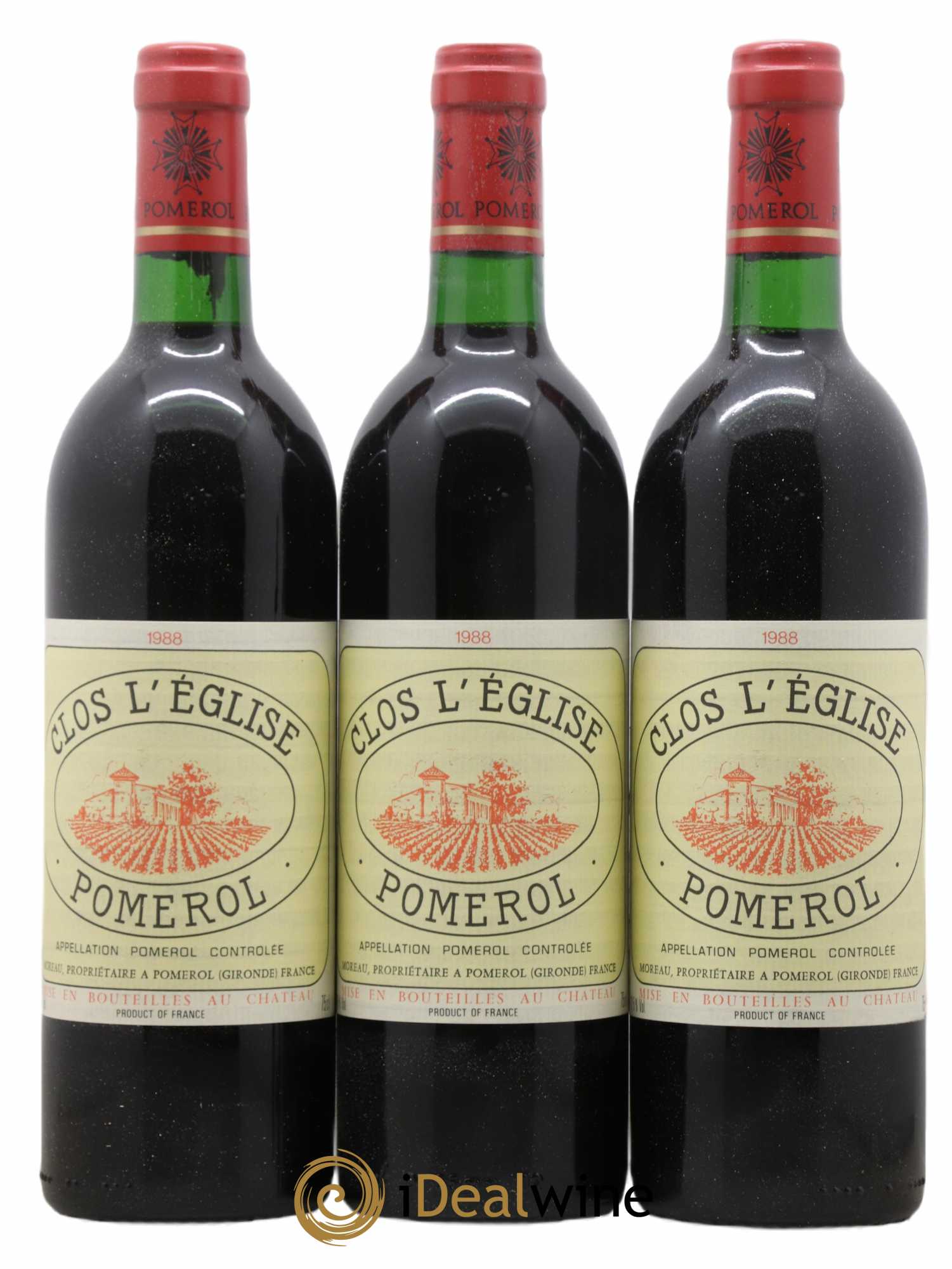 Pomerol Clos l'Eglise 1988 - Lot de 12 Bouteilles