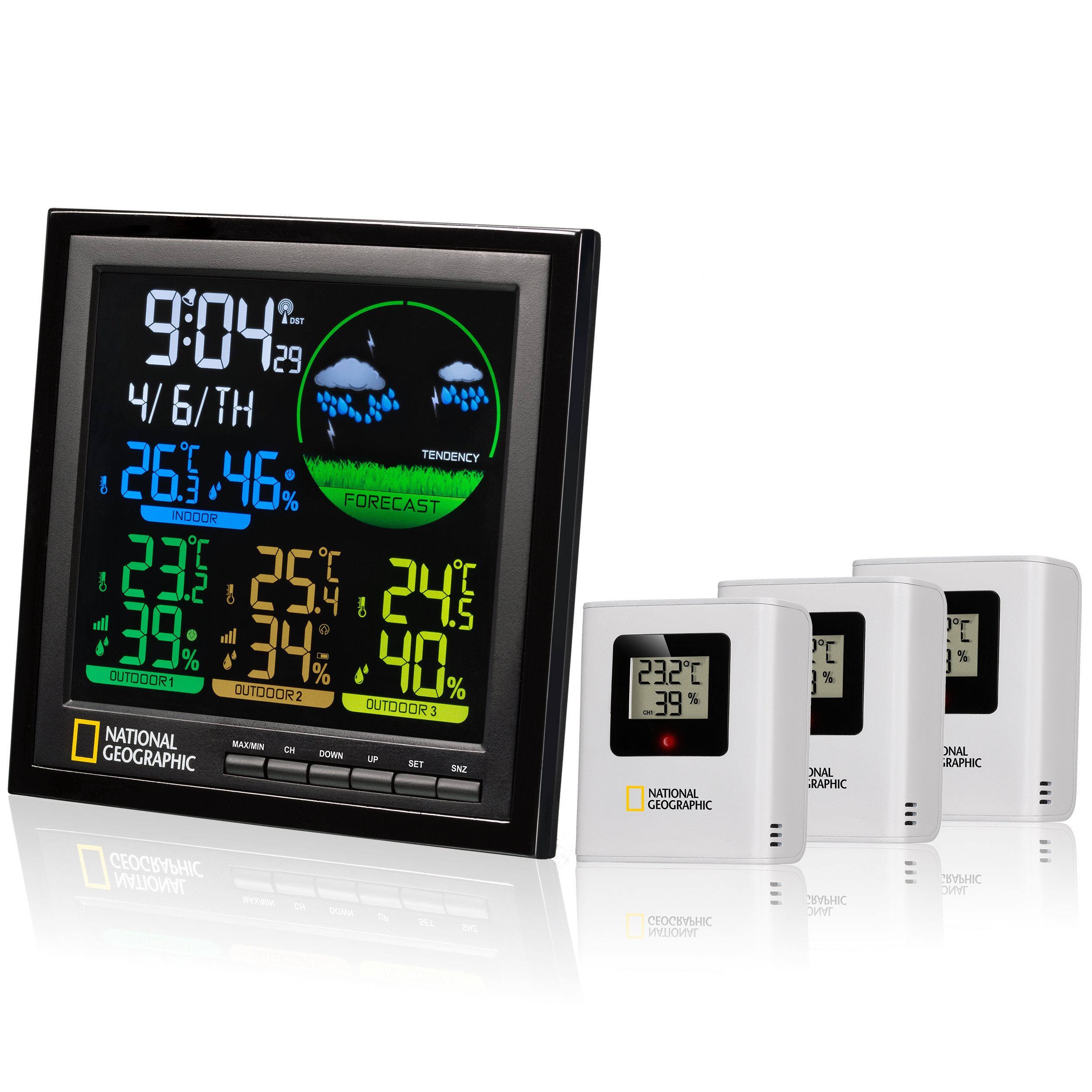 NATIONAL GEOGRAPHIC VA Farb 4 Messbereiche schwarz Wetterstation