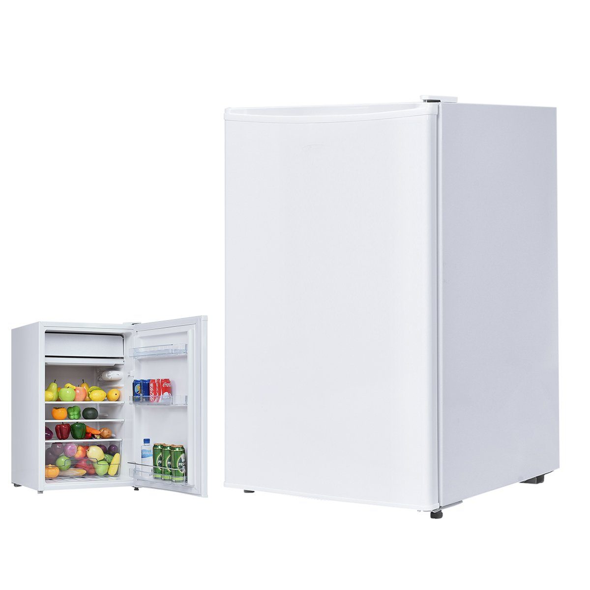 COSTWAY Kühlschrank FP10064DE/KS-123R, 84 cm hoch, 52 cm breit, 123 L
