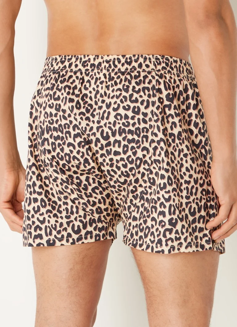 Pockies organic cotton boxer shorts with leopard print