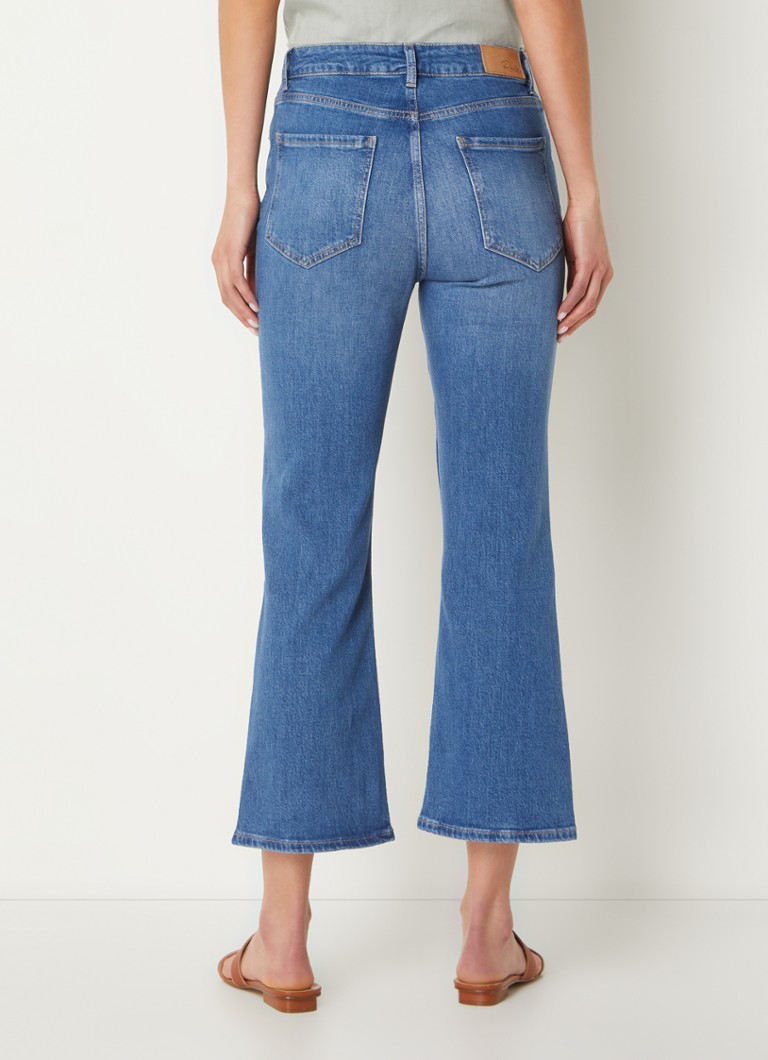 Calça jeans cropped flare de cintura alta Rails Sunset com lavagem média