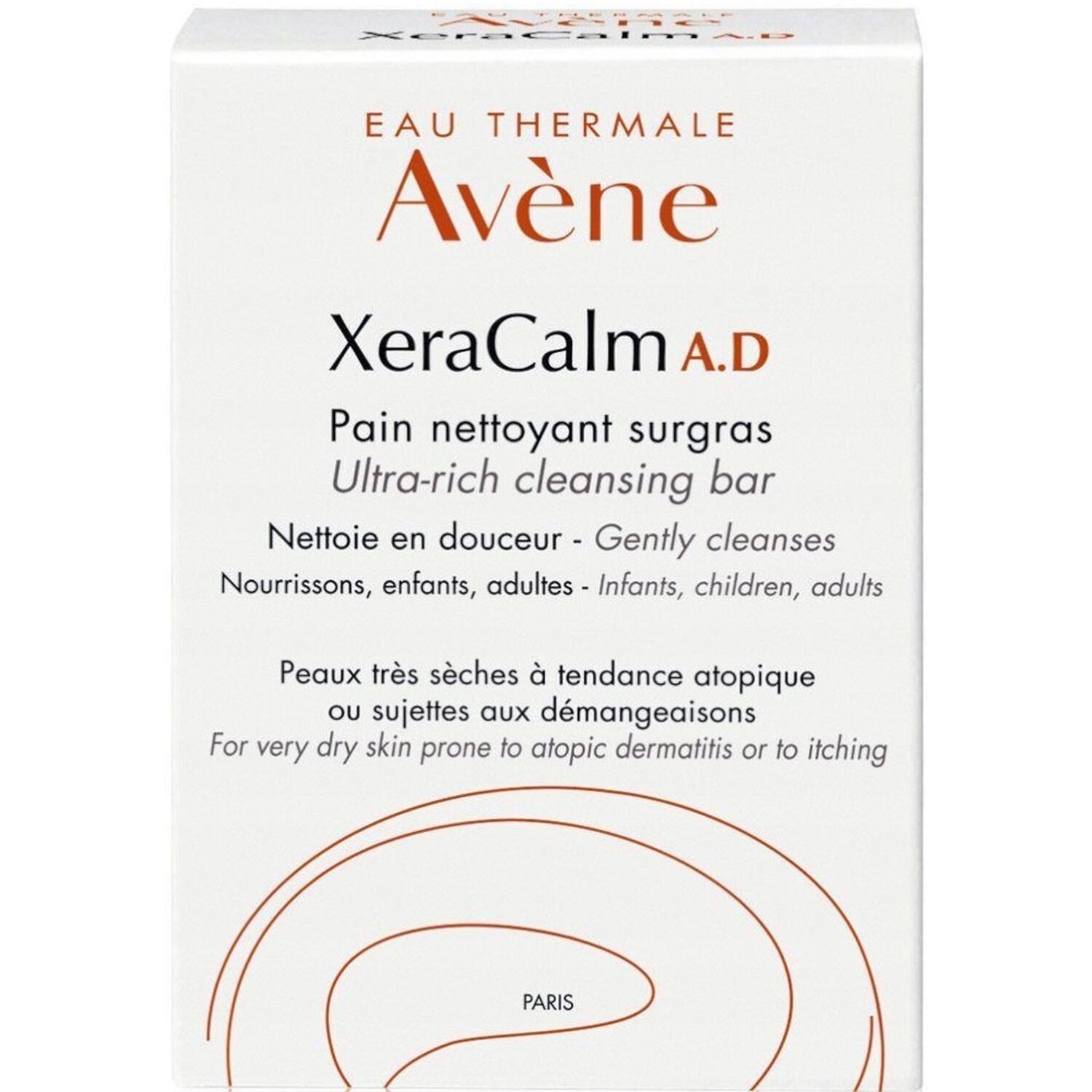 Eau Thermale Avène XeraCalm A.D Pain Nettoyant Surgras 100 g