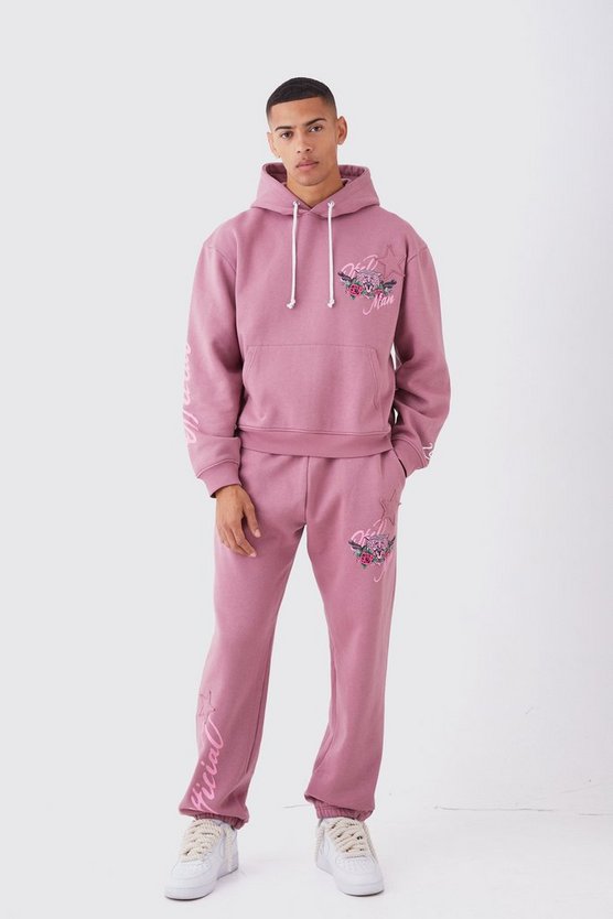 Kastiger Oversize Trainingsanzug mit Tiger-Print