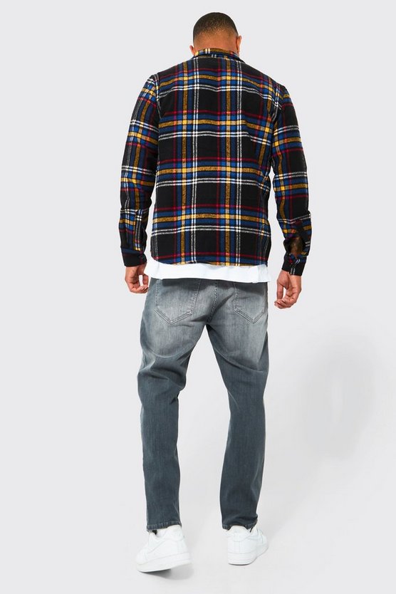 Kariertes Overshirt mit Reißverschluss