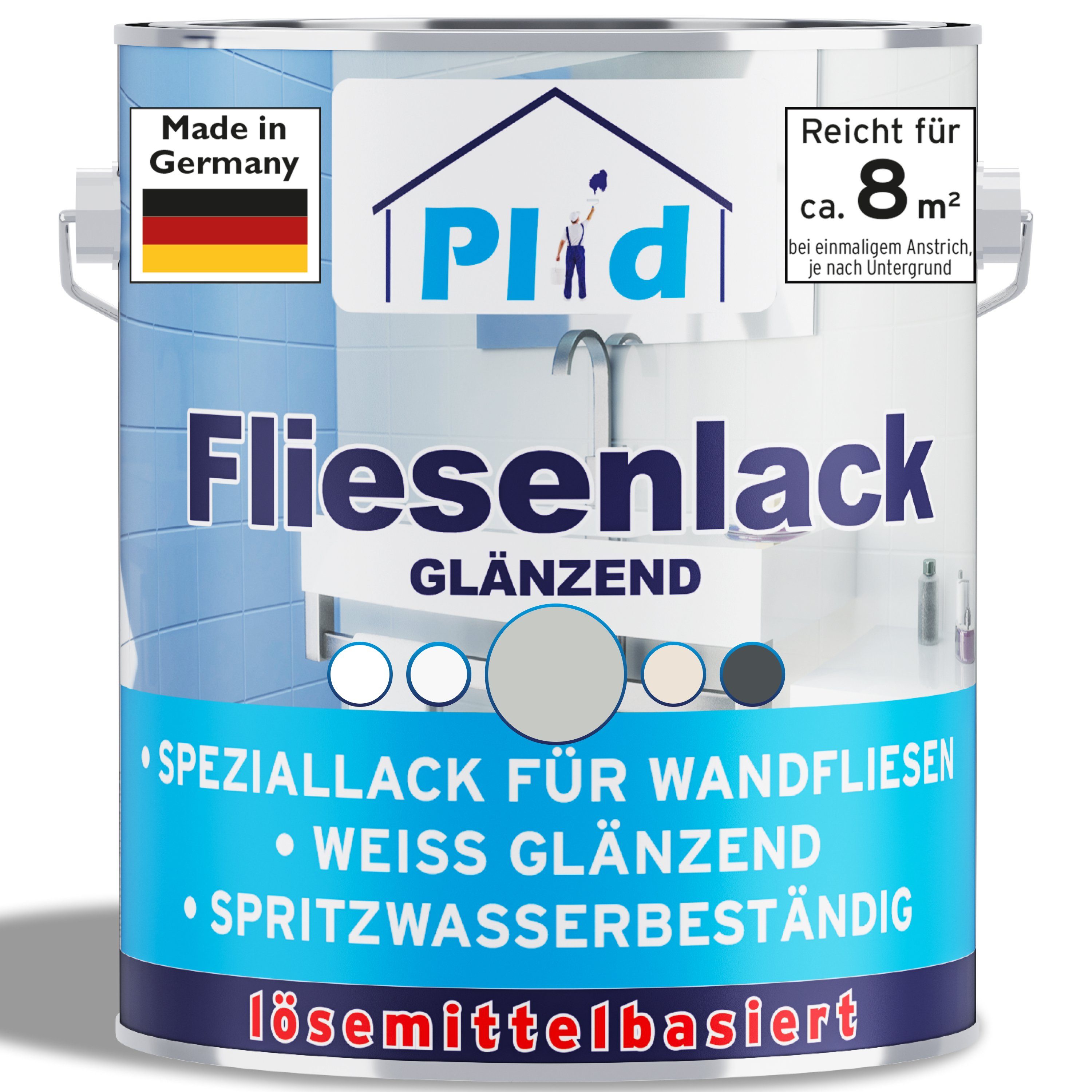 plid Fliesenlack Fliesenlack Fliesen Lack Fliesenfarbe Fliesen steichen/Lackieren Bad/Küche, schnelltrocknend, spritzwasserbeständig, verarbeitungsfertig