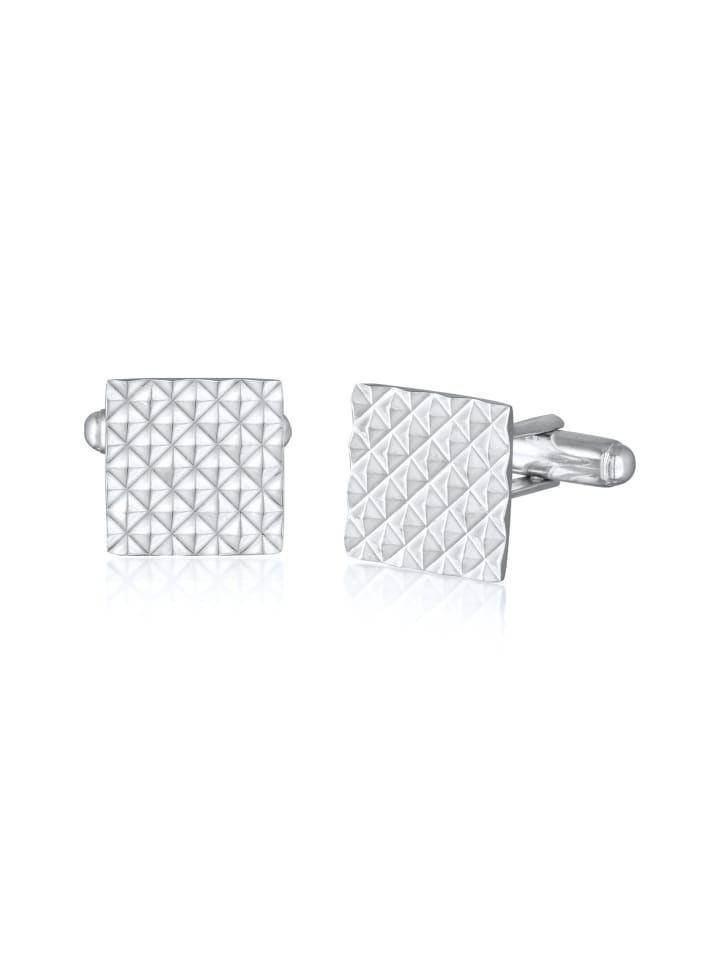 KUZZOI Manschettenknopf 925 Sterling Silber Viereck, Geo in Silber günstig kaufen onesize