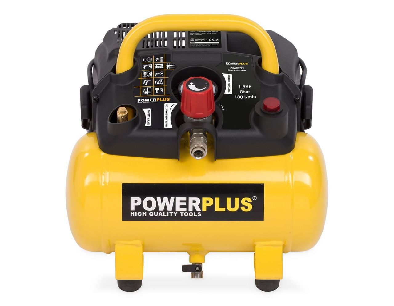 Powerplus Kompressor 1100w 6l kein Öl 1,5pk