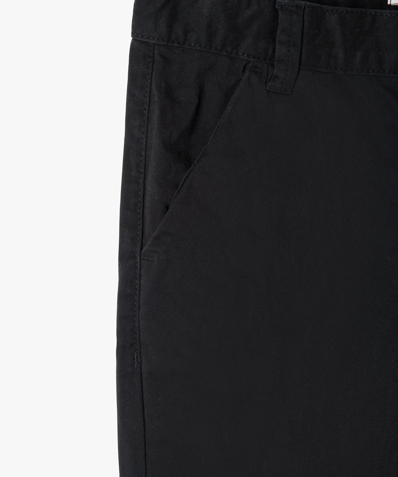 Pantalon Garçon chino uni à revers noir | GEMO