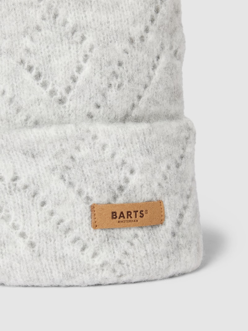 Beanie mit Label-Detail Modell 'Bridgey' in hellgrau meliert