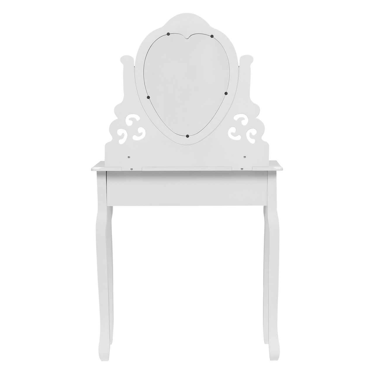 Happy Home Happy Home Schminktisch 3tlg. mit Spiegel, 4 Schubladen & Hocker HDT04-WEI weiß