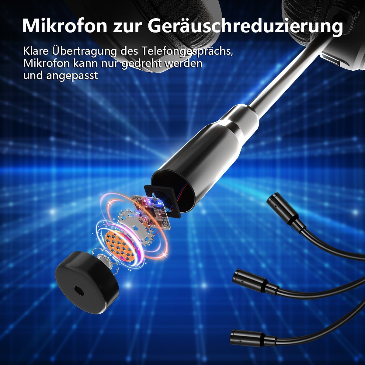BUMHUM Gaming-Headset,Bunte LED-Beleuchtung, USB-Kabel Gaming-Headset (Over-Ear-Design: Gaming-Headset mit starkem Bass und Mikrofon)