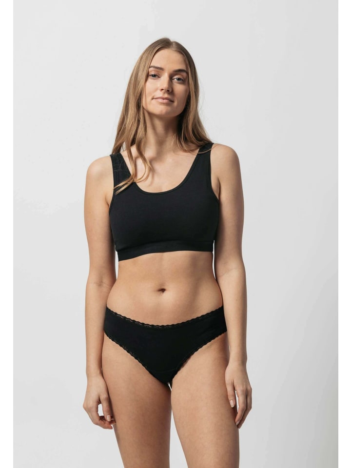 SNOCKS Brazilian Slips mit Spitze aus Bio-Baumwolle 3 Stück in Mix (Mauve/Weinrot/Schwarz) günstig kaufen
